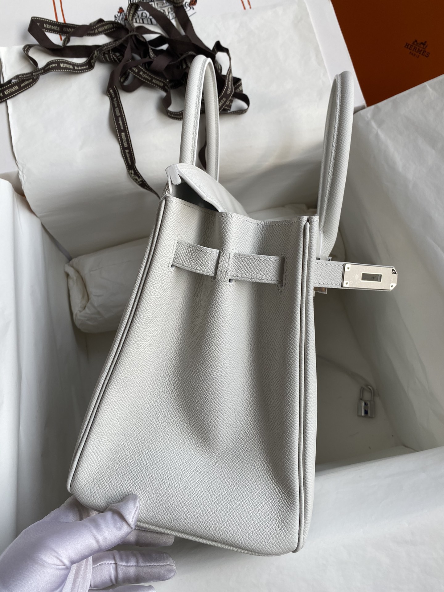 Hermes Birkin 30CM Epsom Leather Handbag White